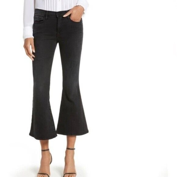 FRAME‎ Worn  Twice  Denim  Le Bell  black jeans Women size 25 - Picture 1 of 10